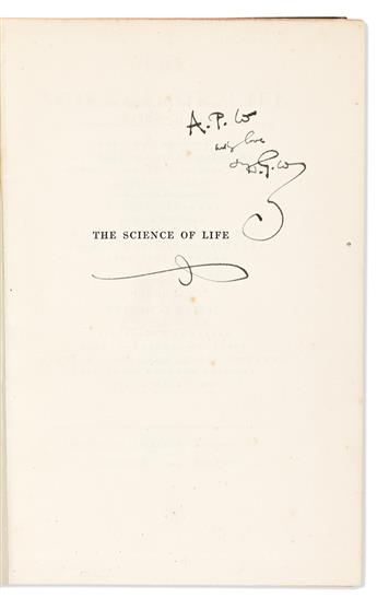 WELLS, H.G. Group of 14 books Inscribed and Signed, "H.G." or "J[aguar]," to Rebecca West ("Rebecca" or "Panther") or her son Anthony.